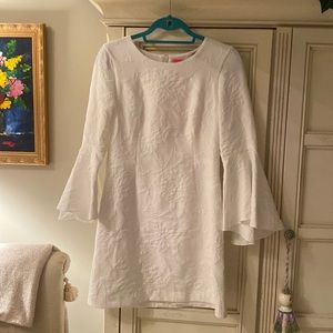 Beautiful white bell sleeved Lilly Pulitzer dress